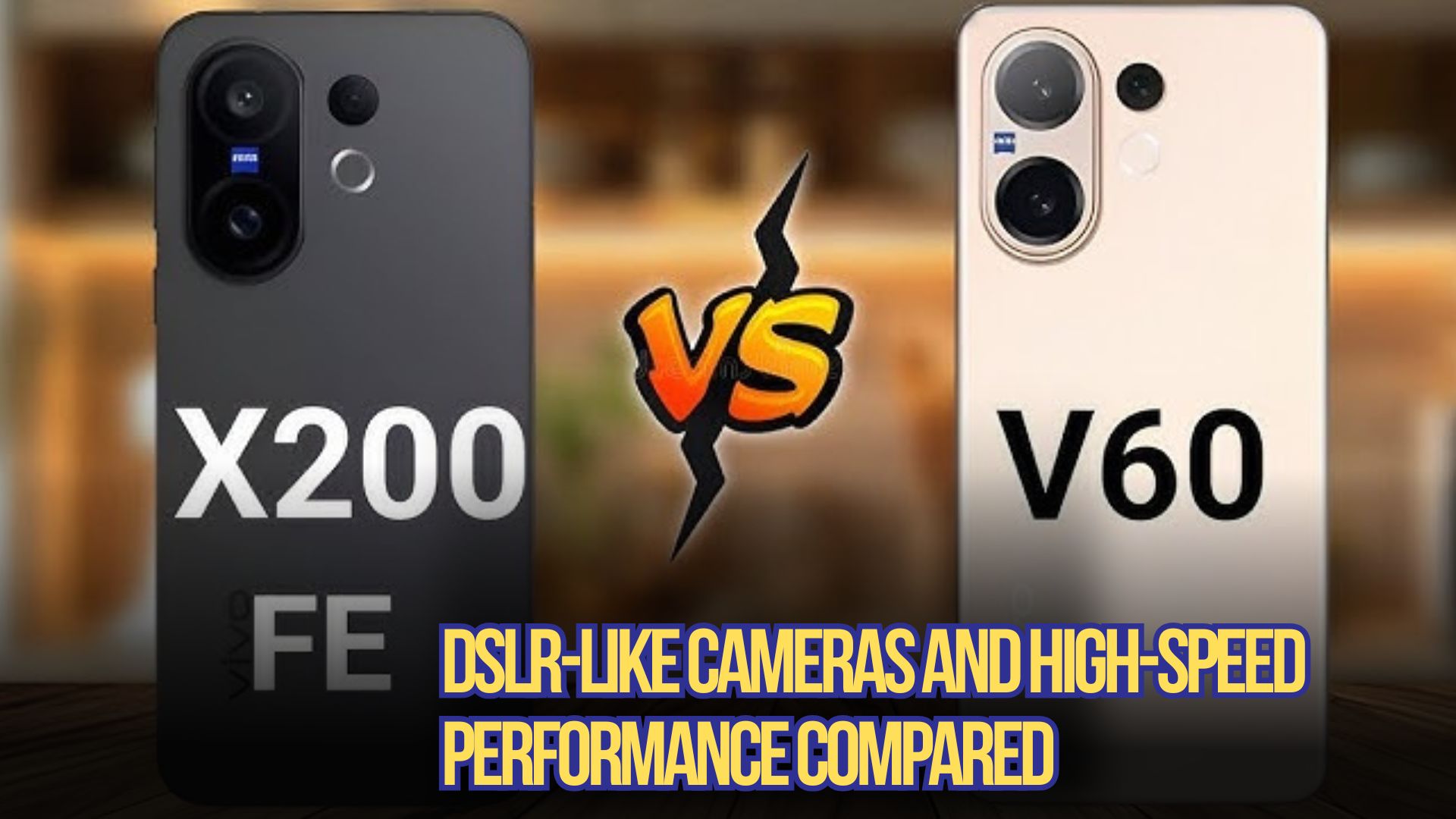 Compare Vivo X200 FE 5G vs Vivo V60 5G smartphones. Discover which Vivo phone is better in terms of display, performance, camera, battery life, and price. Full review with FAQs and buying advice.